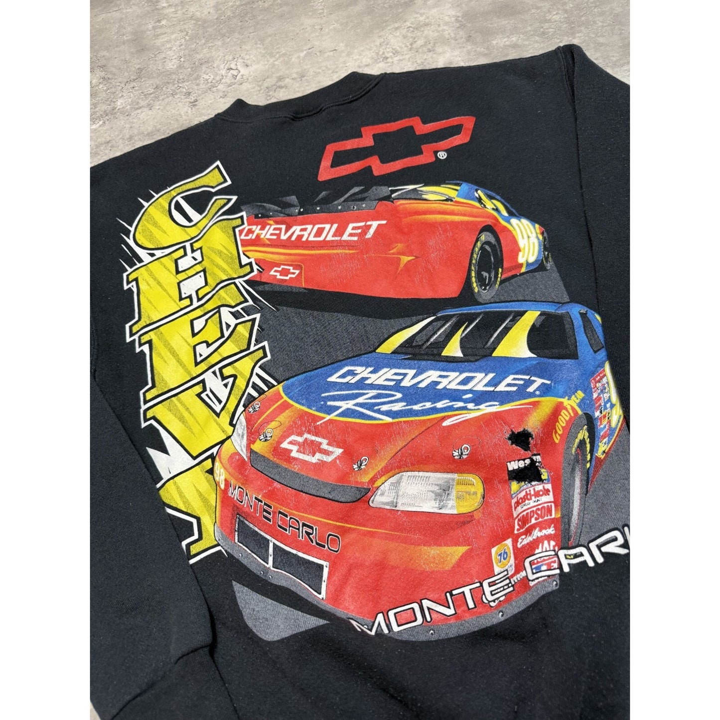 Vintage 90s Chevy Monte Carlo NASCAR Back In The Saddle Sweatshirt Size Medium