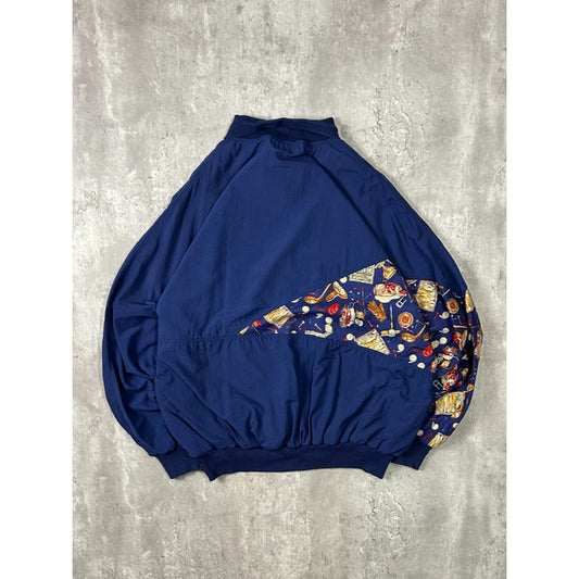 Vintage 90s Syma Golf Equipment Patchwork 1/4 Button Collared Jacket Size 2XL