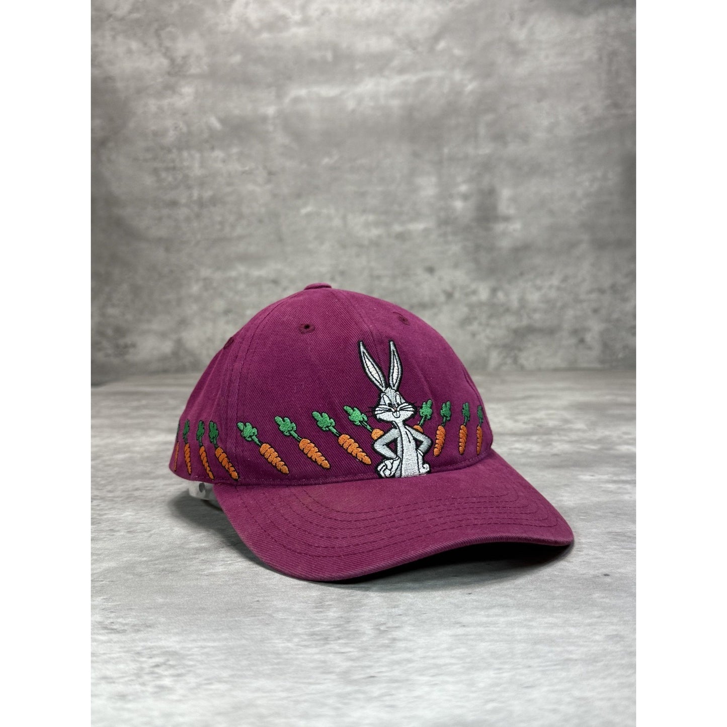 Vintage 90s Looney Tunes Bugs Bunny Embroidered Cartoon Snapback Hat OSFA YOUTH