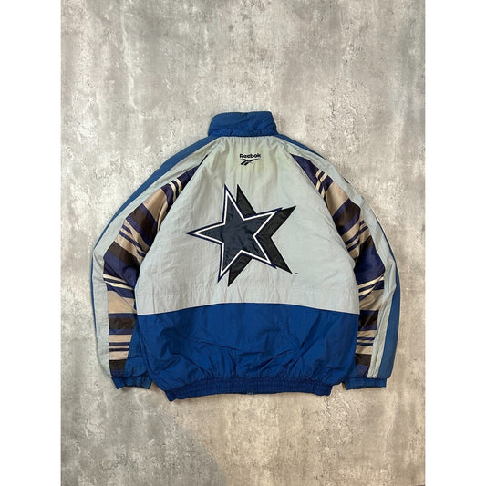 Vintage 90s Dallas Cowboys NFL Embroidered Insulated Nylon Jacket Size Large