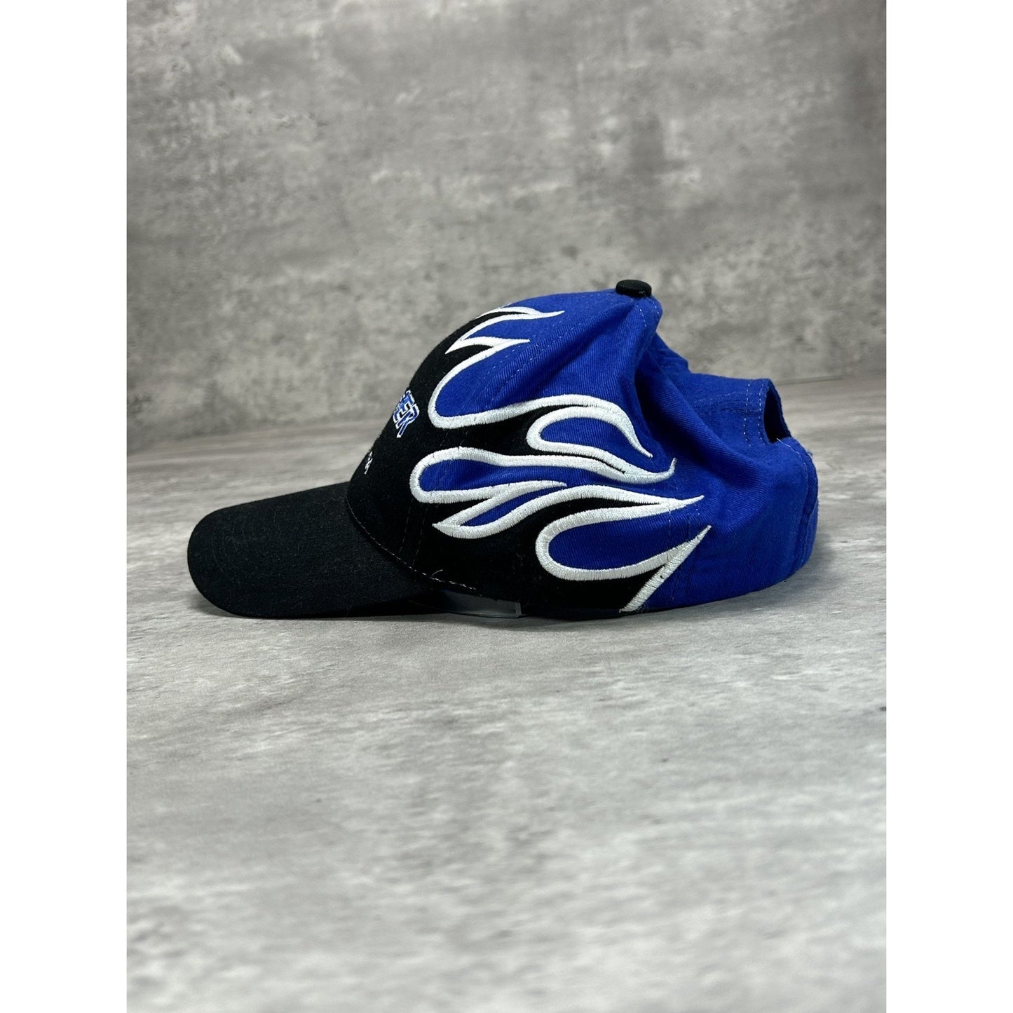 Vintage Kelleher Tire Flame Embroidered Racing Strapback Hat OSFA