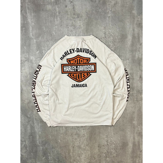 Vintage Harley Davidson Motorcycle Classic Logo Long Sleeve T-Shirt Size Large