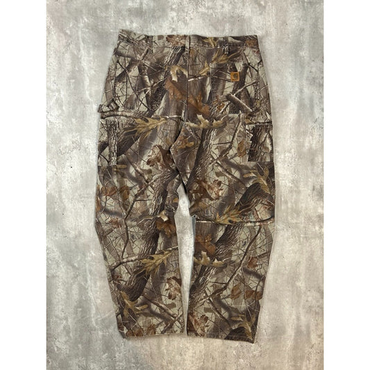 Vintage Carhartt Realtree Hardwoods Camo Workwear Carpenter Pants Size 39