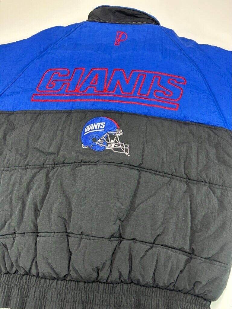 Vintage 90s New York Giants NFL Embroidered Insulated Full Zip Jacket Size Large