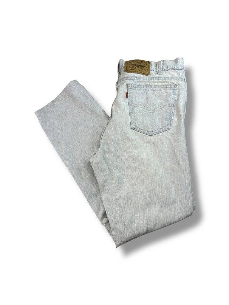 Vintage 80s Levis 550 Orange Tab Light Wash Denim Pants Size 33W