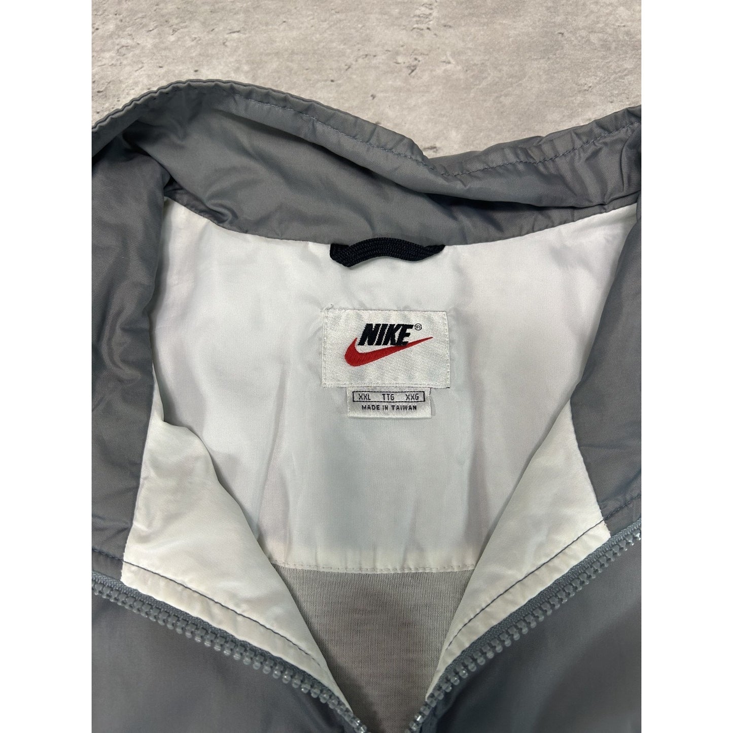 Vintage 90s Nike Embroidered Swoosh Full Zip Nylon Windbreaker Jacket Size 2XL