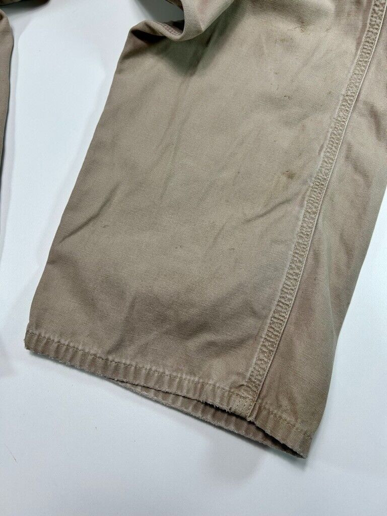 Carhartt Loose Fit Canvas Workwear Carpenter Pants Size 37 Beige