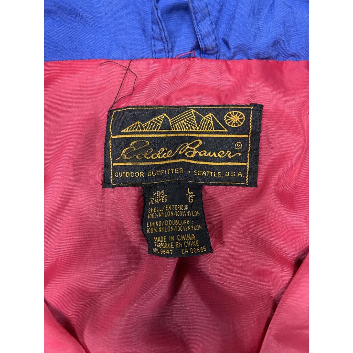 Vintage 90s Eddie Bauer 1/2 Zip Nylon Pullover Windbreaker Jacket Size Large