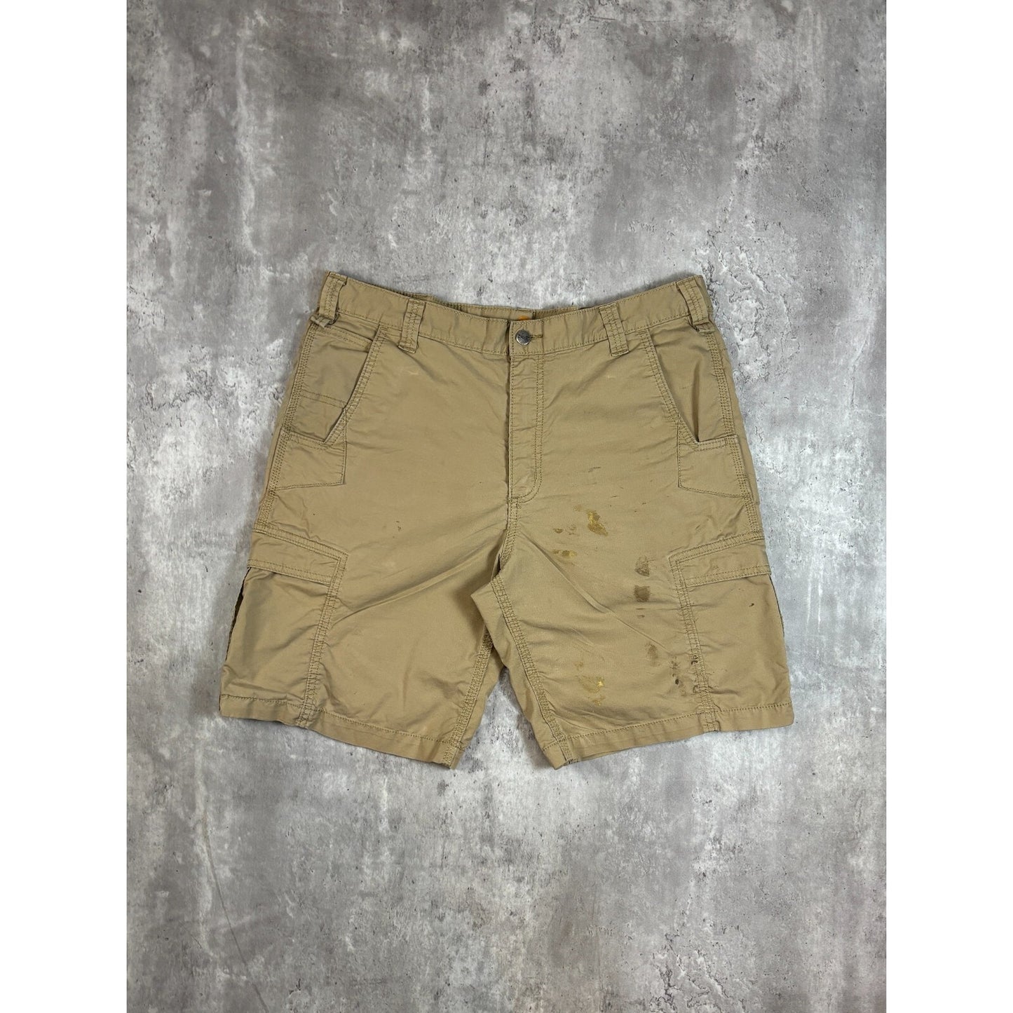 Carhartt Relaxed Fit Canvas Workwear Cargo Shorts Size 38 Beige