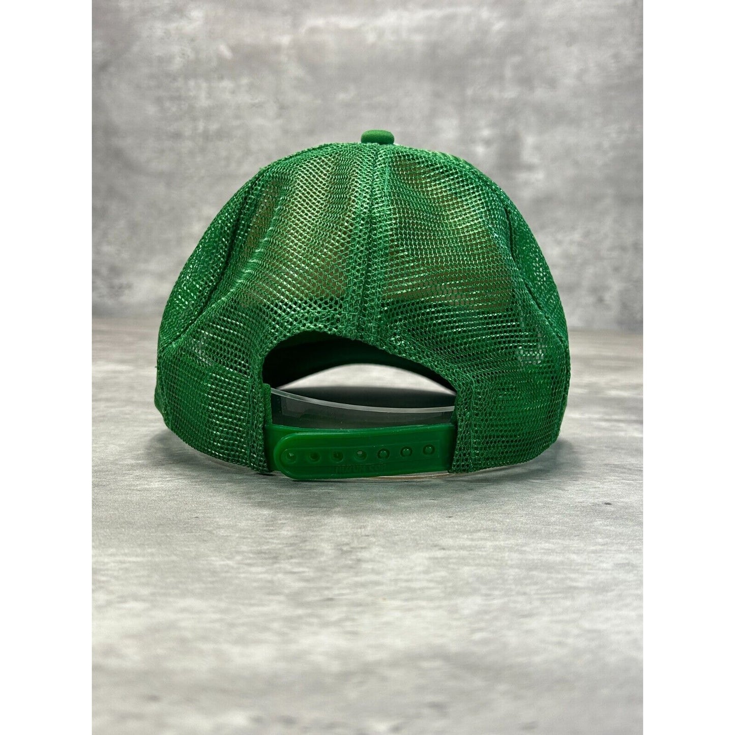 Vintage 90s John Deere Graphic Logo Trucker Snapback Hat OSFA Green