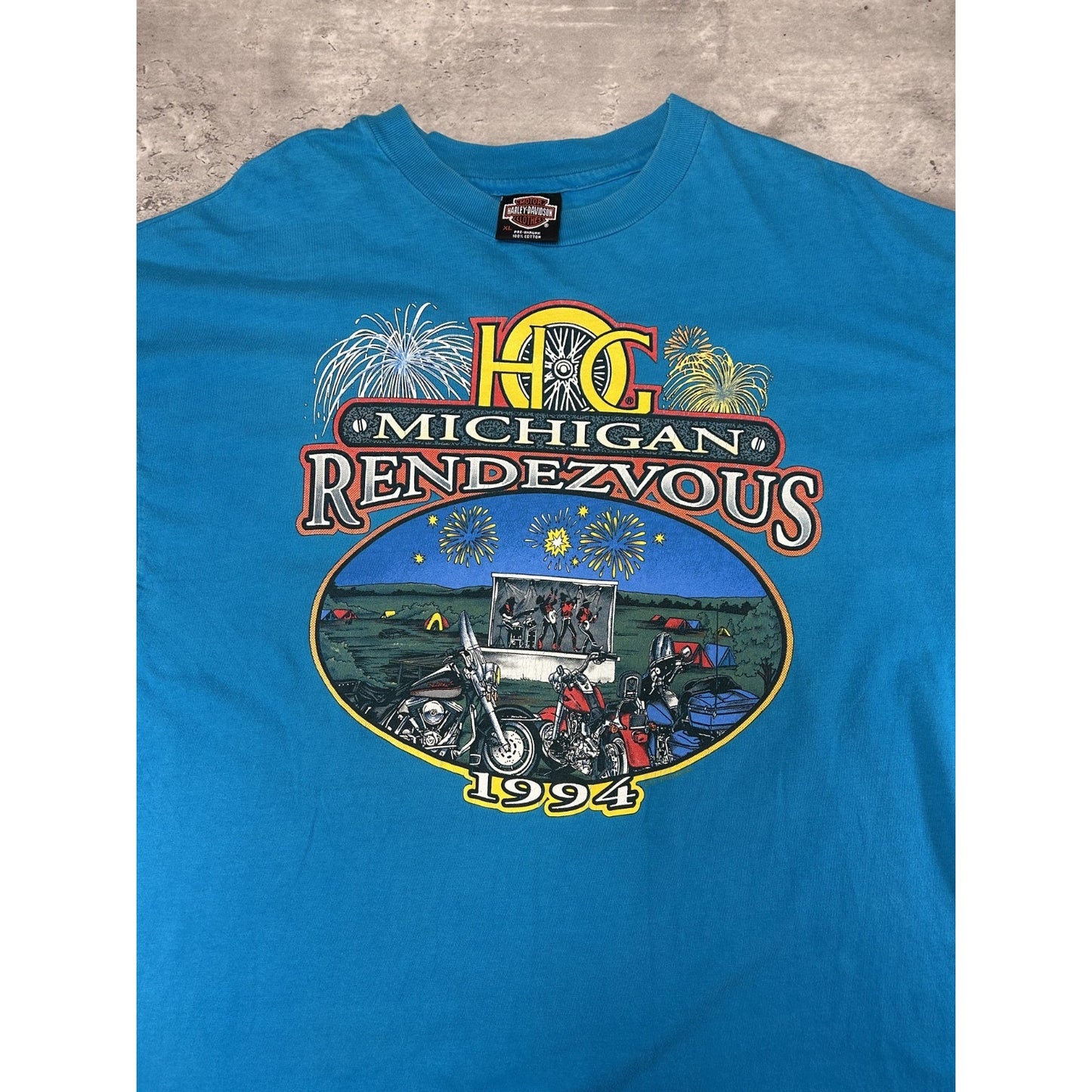 Vintage 90s Harley Davidson Owners Group Spellout Graphic T-Shirt Size XL
