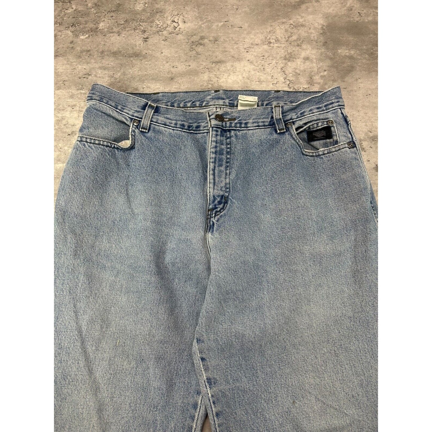 Vintage Harley Davidson Light Wash Denim Pants Size 34 Blue