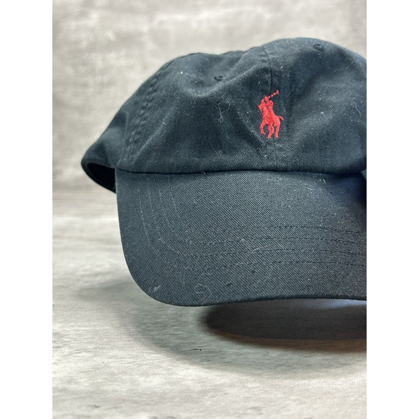 Vintage Polo Ralph Lauren Embroidered Pony Strapback Hat OSFA Black