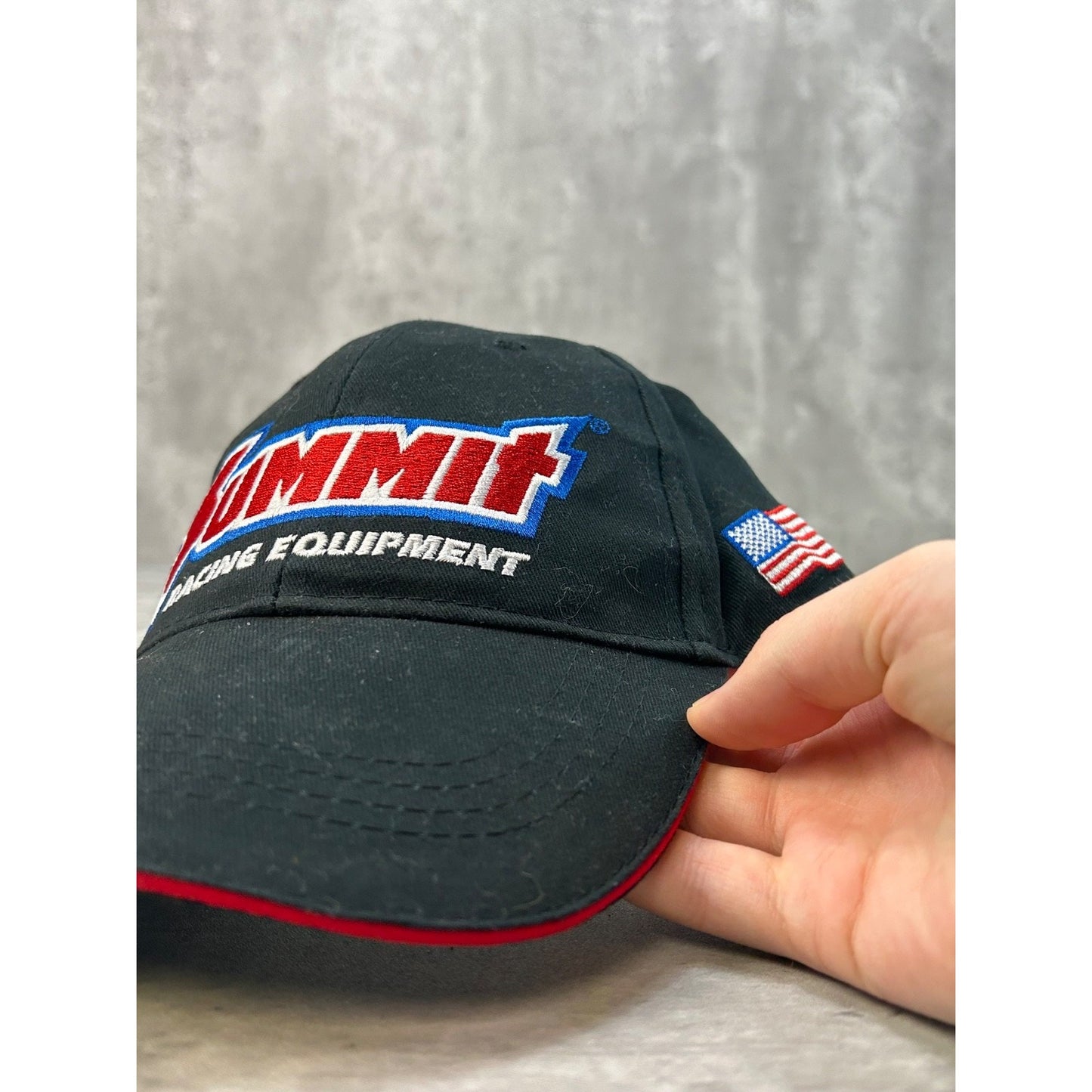 Vintage Summit Racing Equipment Embroidered Spellout Strapback Hat OSFA