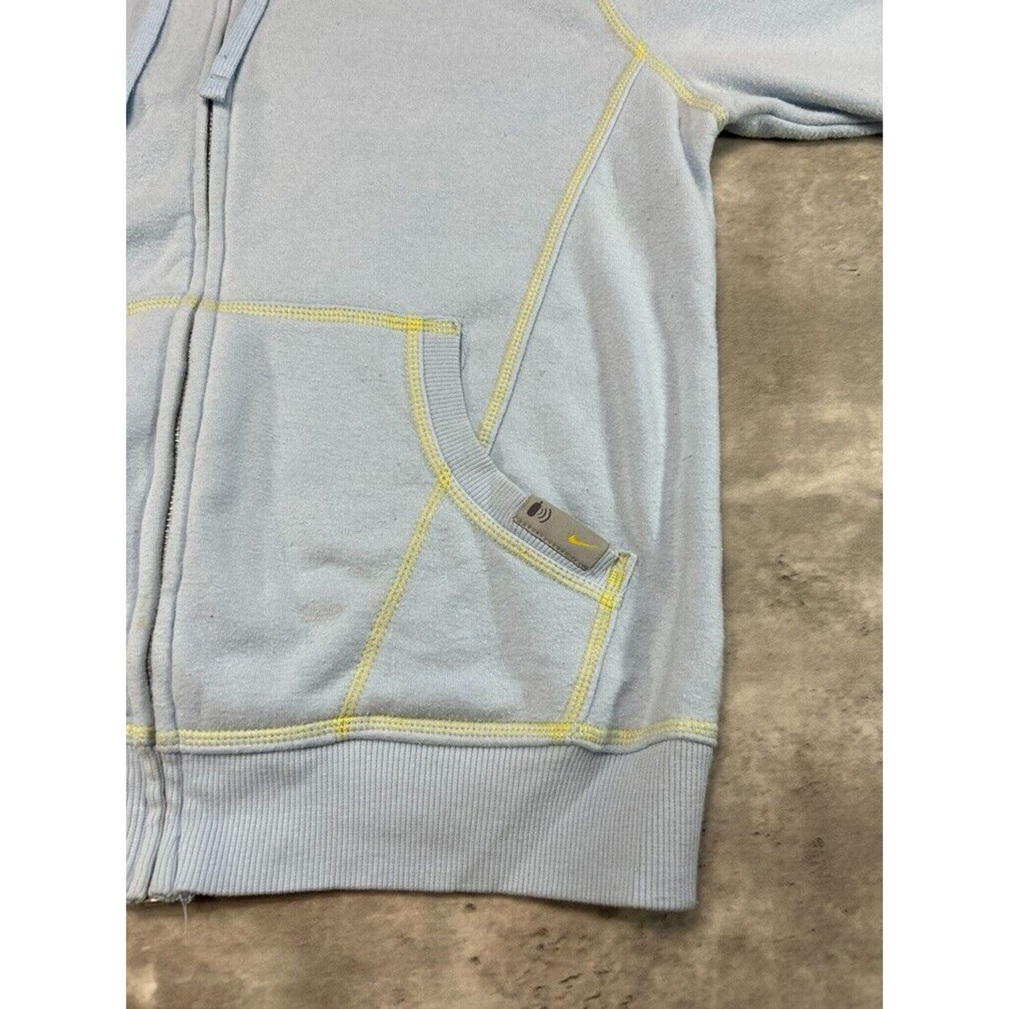 Vintage Womens Nike Embroidered Swoosh Two Tone Hooded Full Zip Sweatshirt Size Large