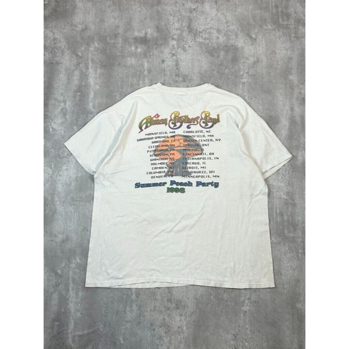 Vintage 1997 Allman Brothers Band Georgia Peach Rock Music T-Shirt Size XL