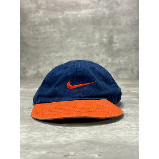 Vintage Nike Embroidered Swoosh Two Tone YOUTH Snapback Hat OSFA