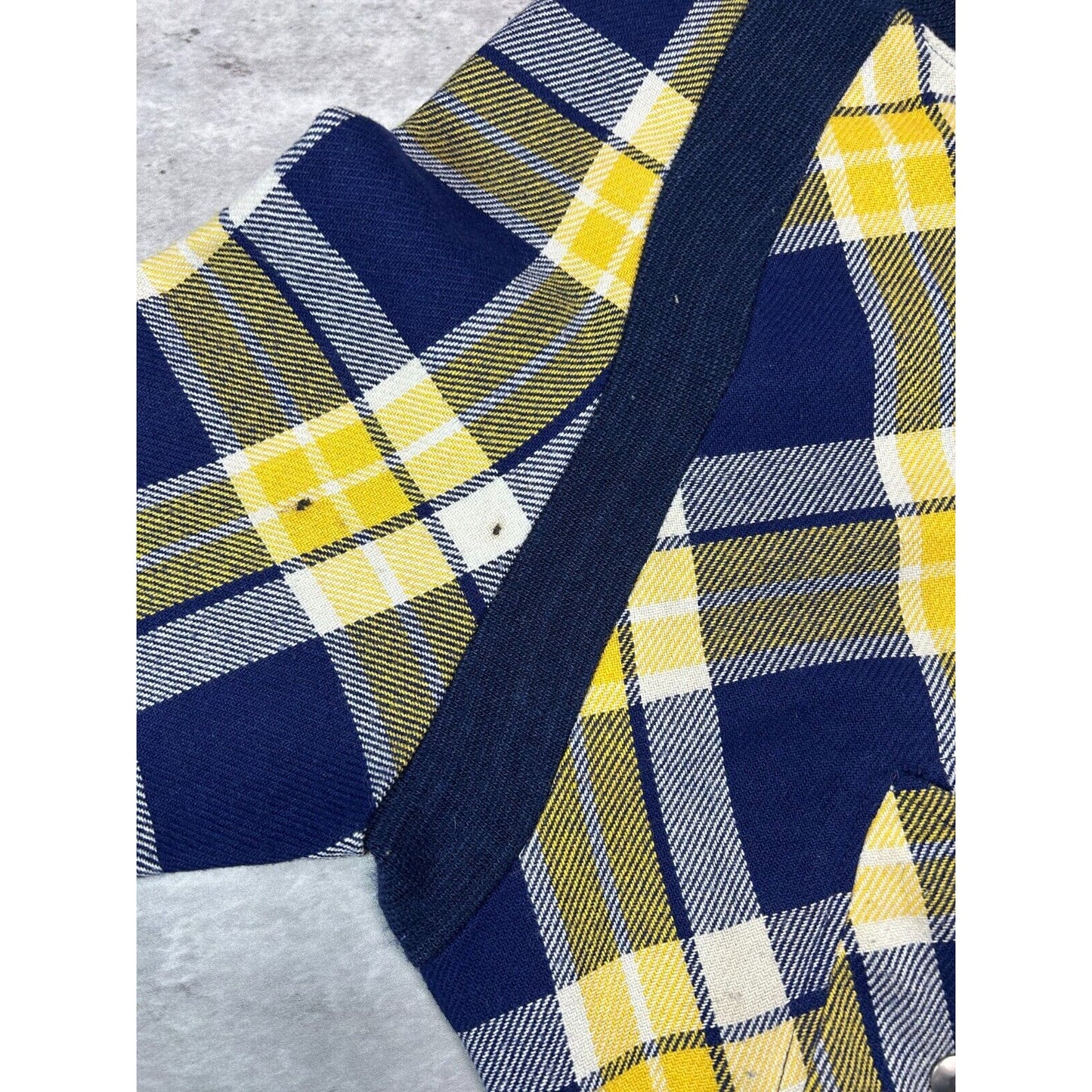 1960s Plaid Print Checkered Full Zip Bomber Jacket Size Small