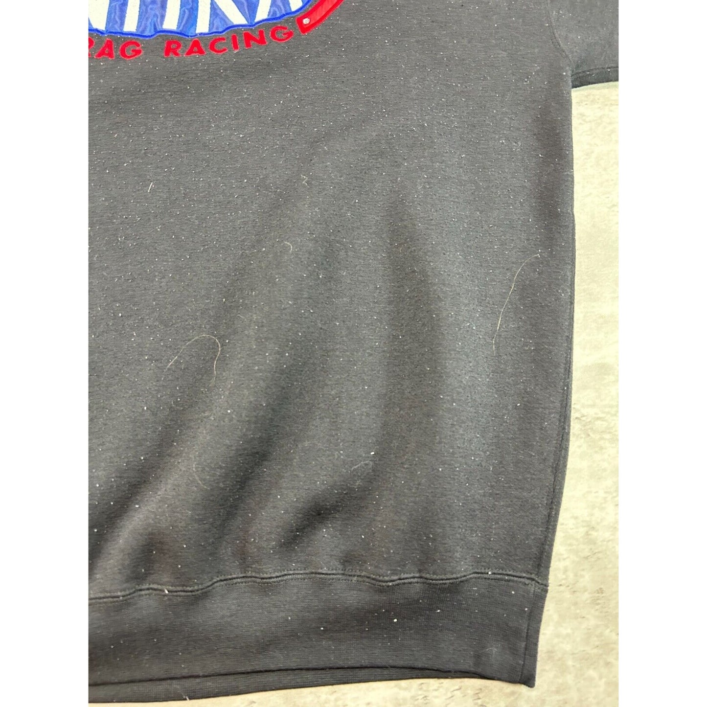 Vintage NHRA Championship Drag Racing Embroidered Sweatshirt Size XL Black
