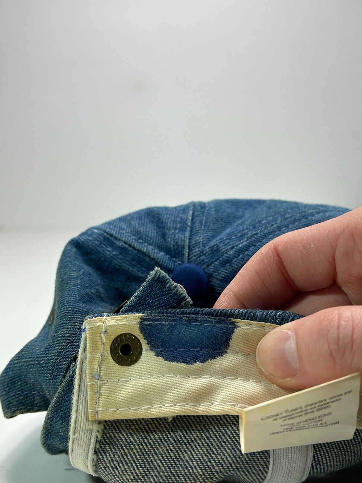 Vintage 2000 Looney Tunes Tweety Embroidered Denim Strapback Hat OSFA