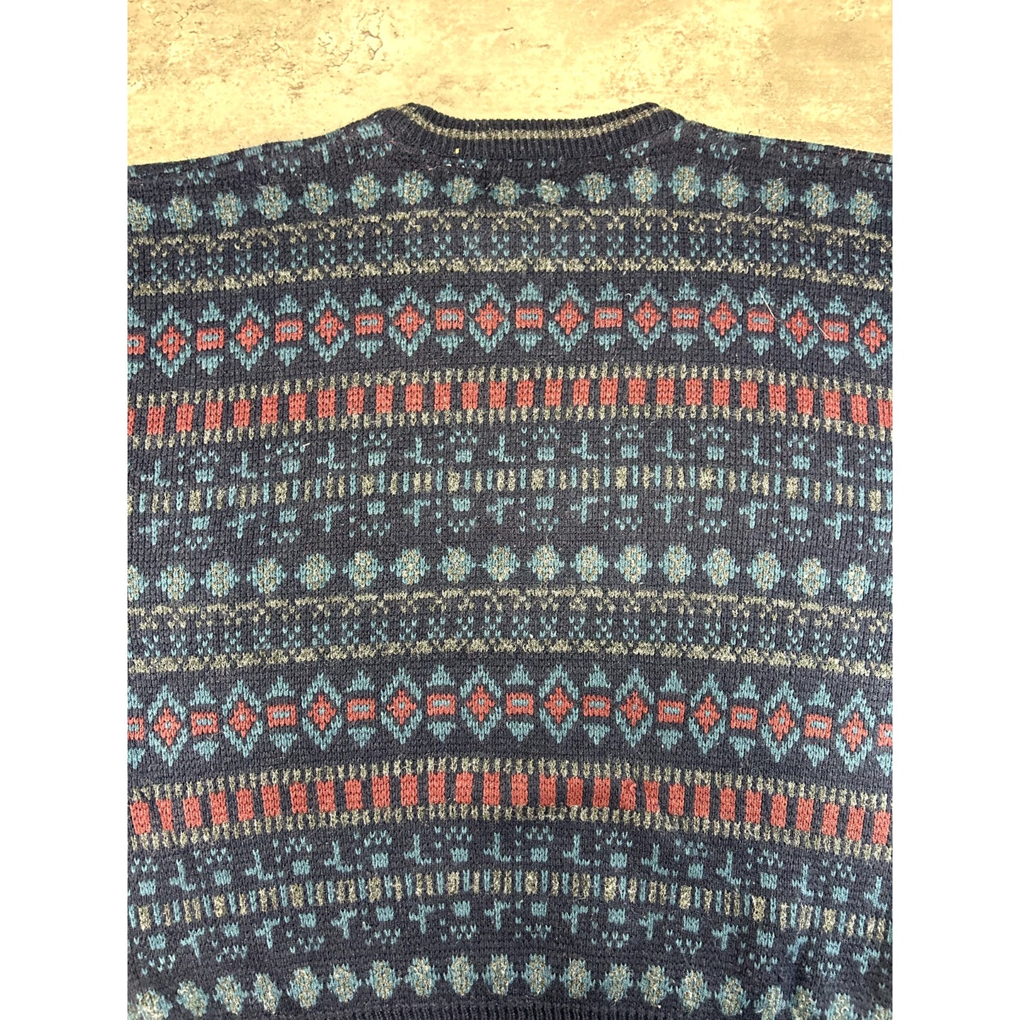 Vintage 90s Basic Editions Abstract Striped Pullover Knit Sweater Size Large