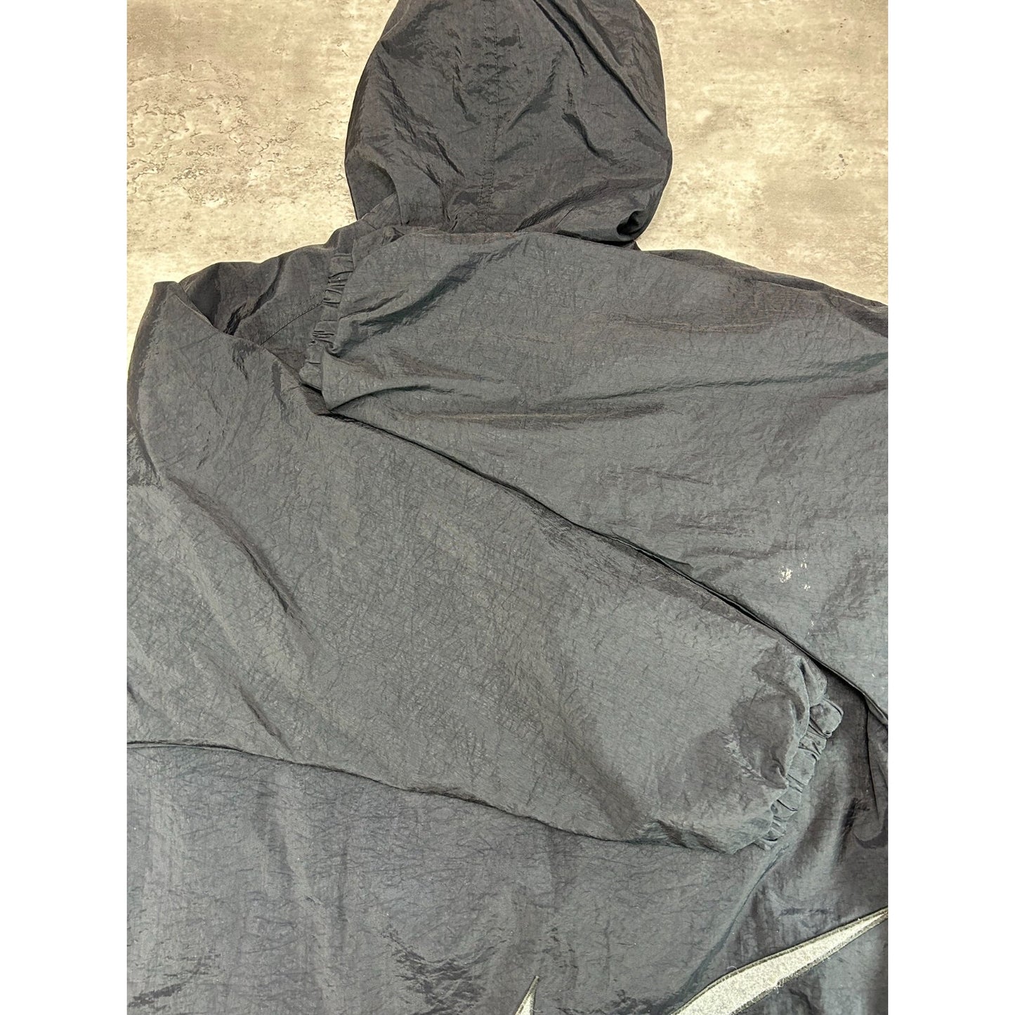 Vintage 2000s Nike Embroidered Logo Full Zip Nylon Jacket Size Large Black