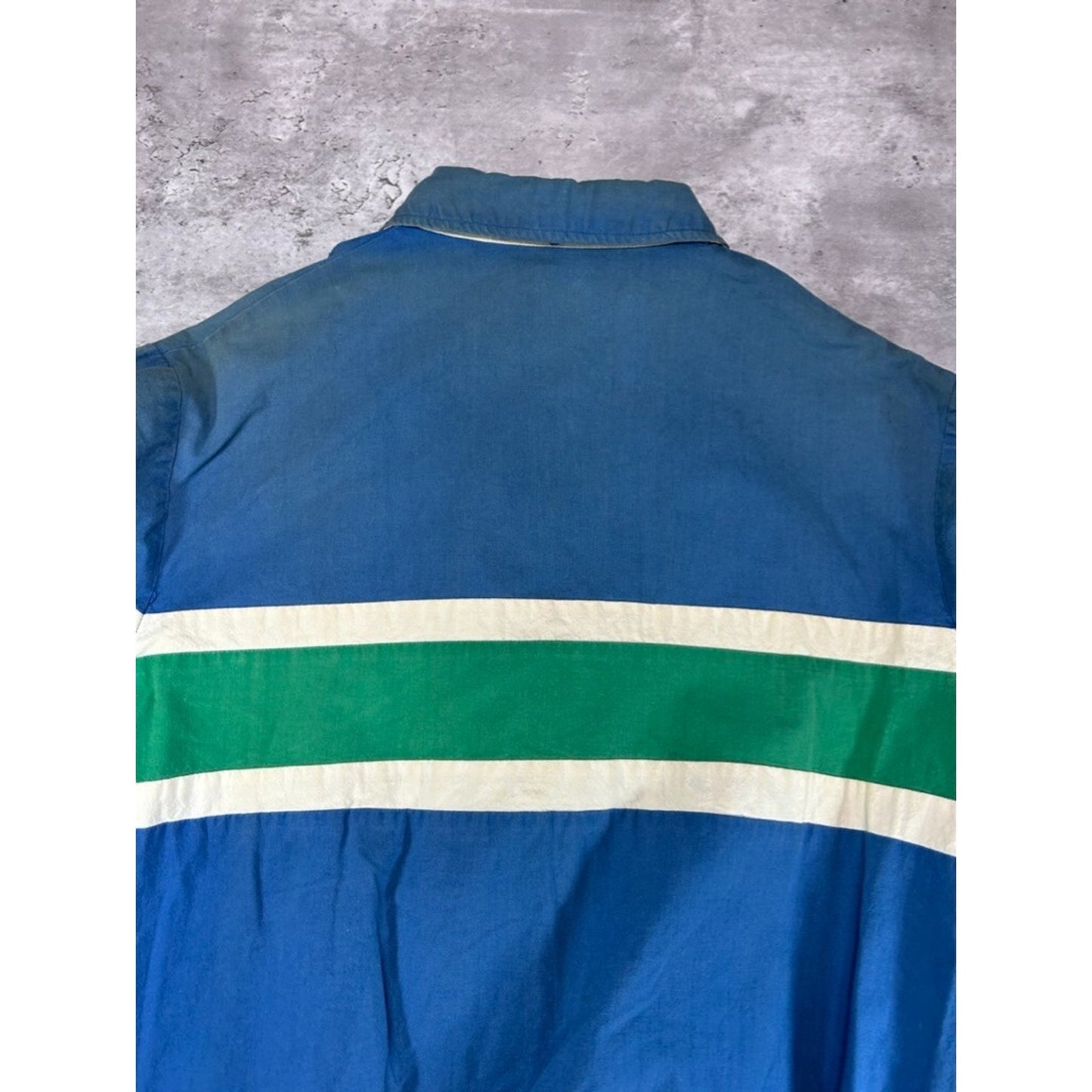 Vintage 80s/90s Full Zip Striped Lightweight Jacket Size Large
