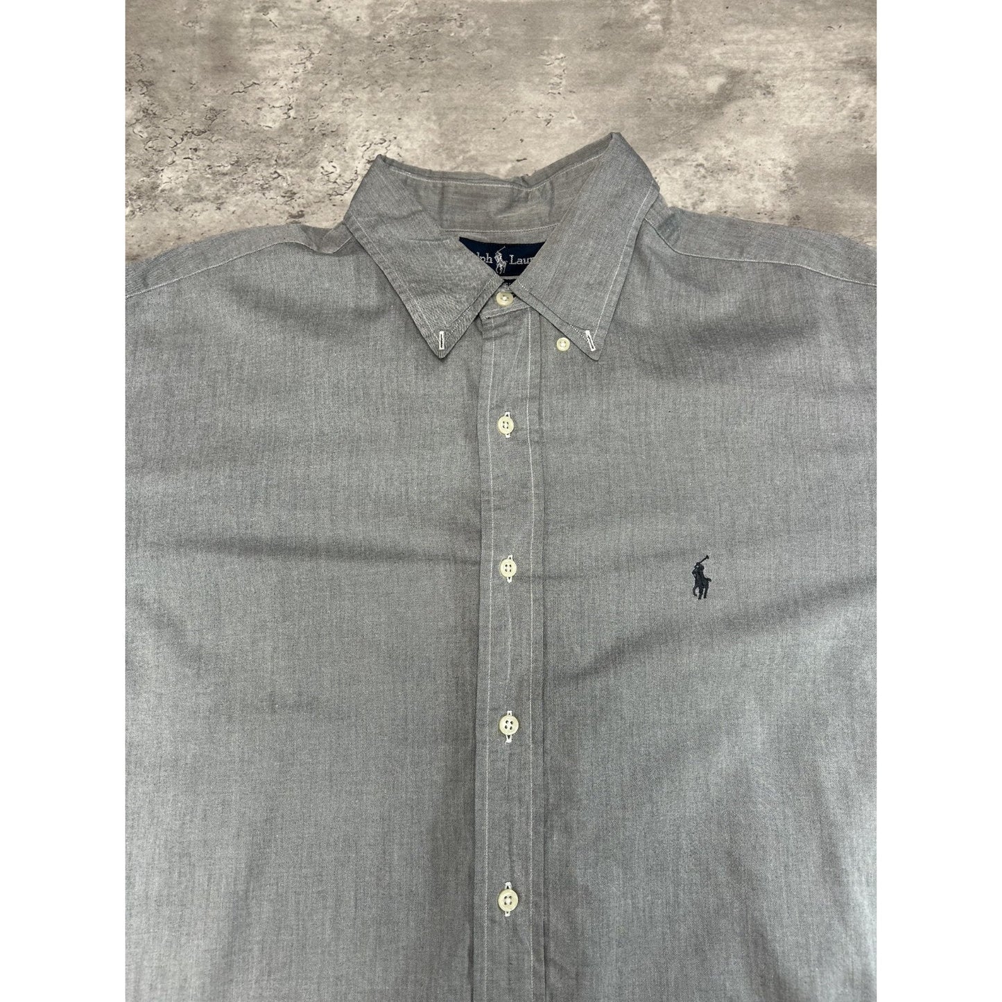 Vintage Polo Ralph Lauren Reworked Cropped Long Sleeve Button Up Shirt Sz 2XL