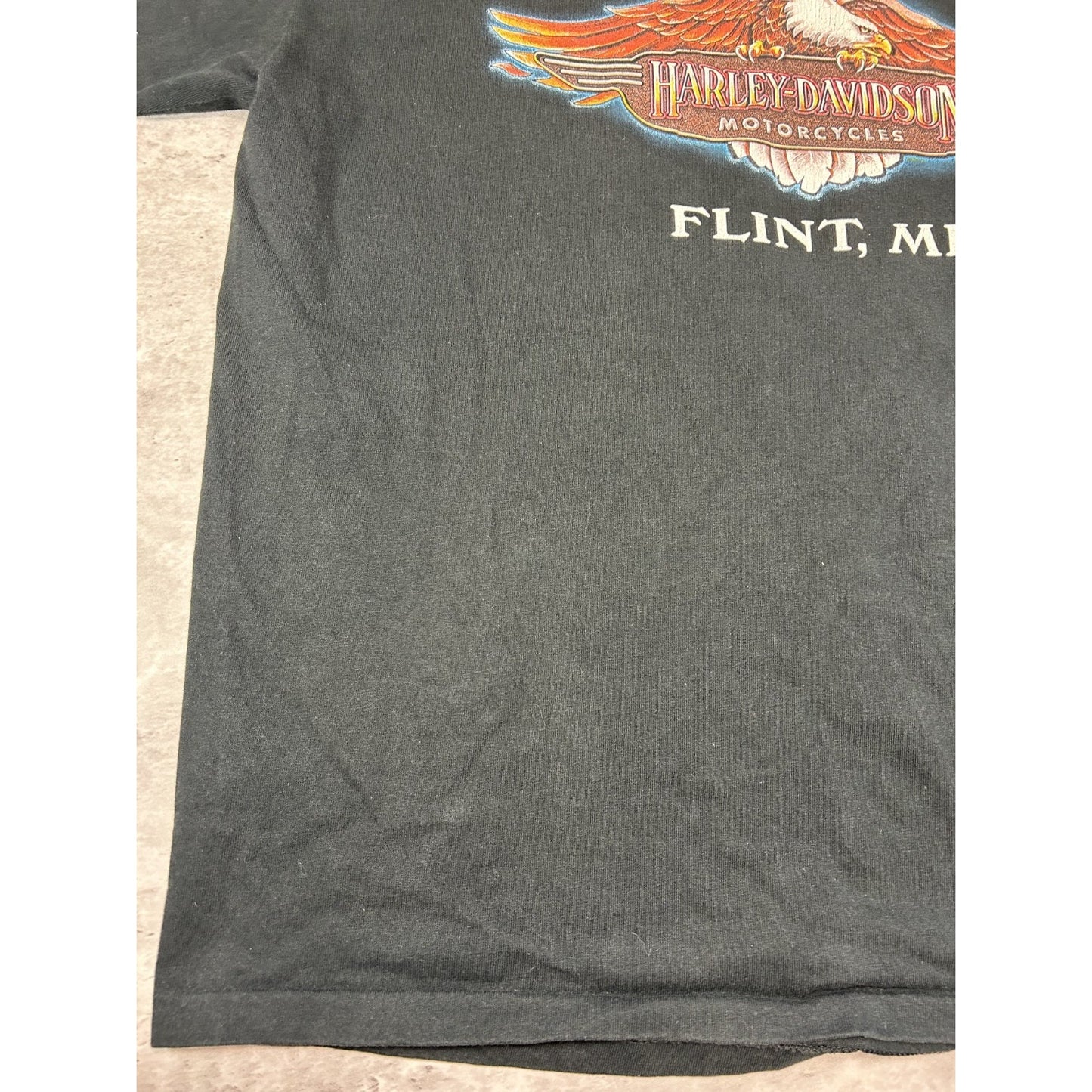 Vintage 1998 Harley Davidson Motorcycles 1/4 Button Graphic Button Up Shirt 3XL