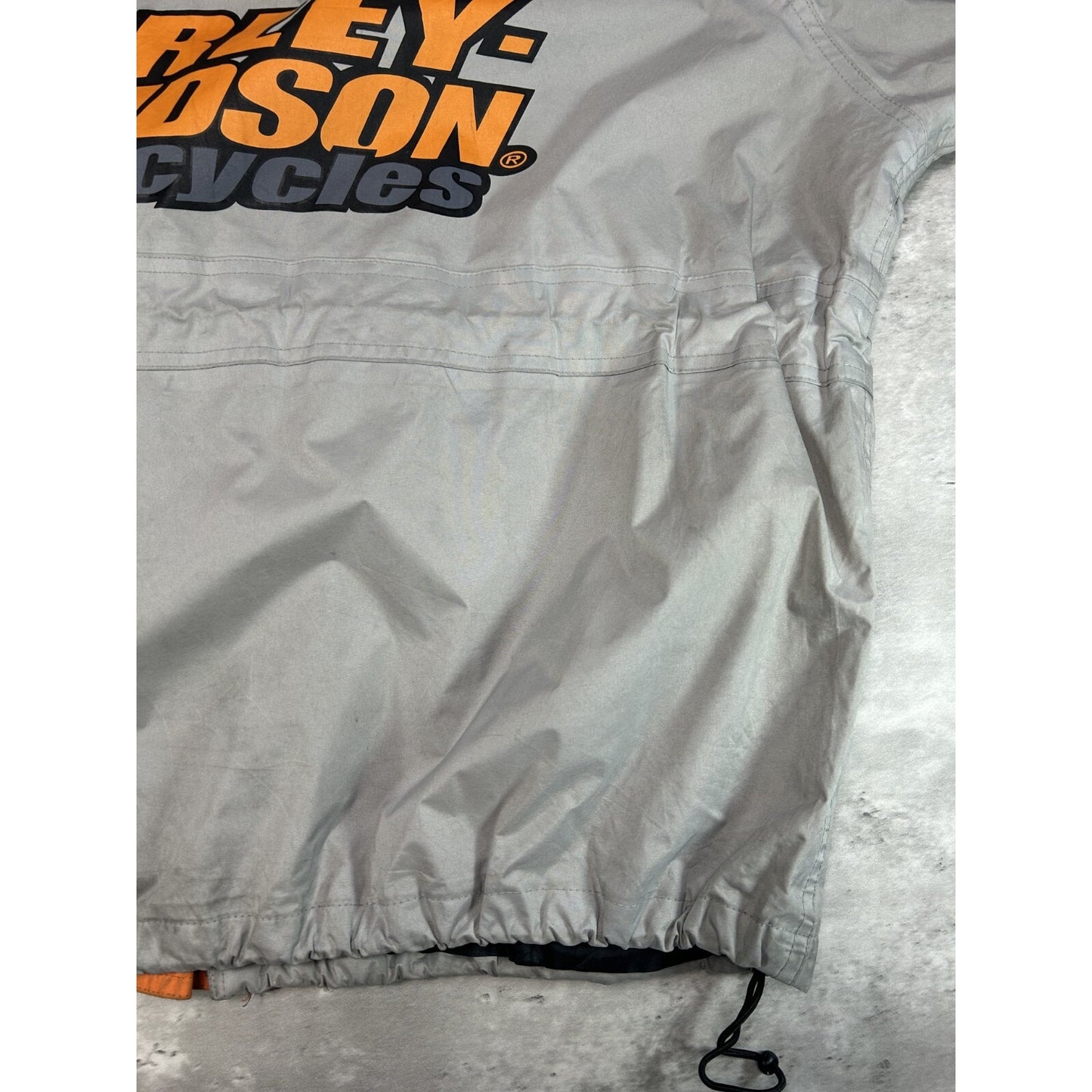 Vintage Y2K Harley Davidson Graphic Spellout Nylon Full Zip Jacket Size XL