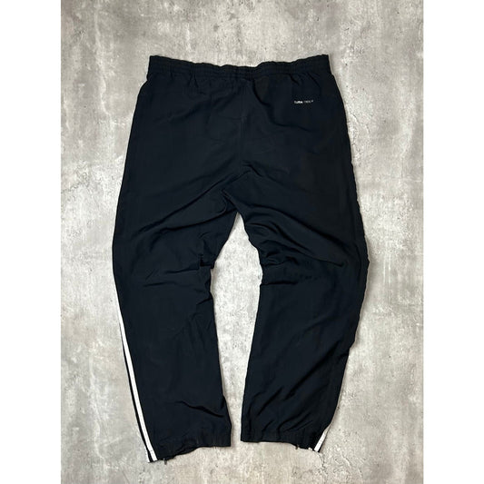 Vintage Adidas Embroidered Three Stripes Nylon Track Pants Size Large Black