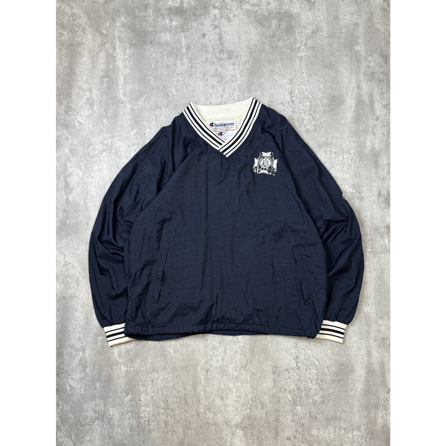 Vintage 90s Ladies Auxilary Embroidered Logo Nylon Windbreaker Jacket Size Large