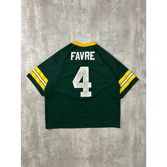Vintage 90s Brett Favre #4 Green Bay Packers NFL Logo 7 Jersey Size Large Green
