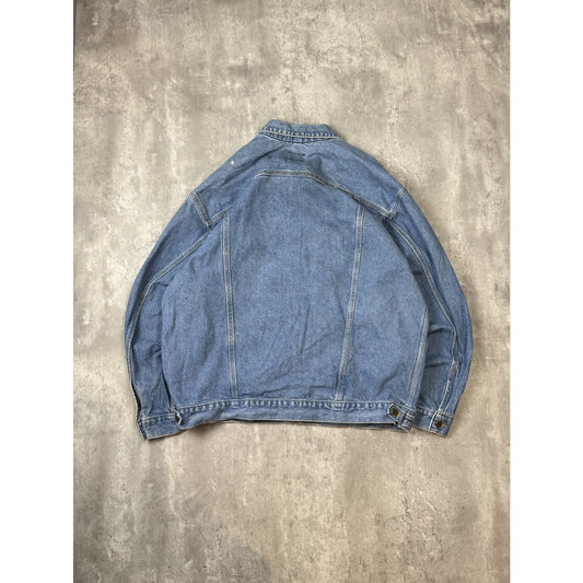 Vintage 90s Carhartt Medium Wash Workwear Trucker Jacket Size 2XLT