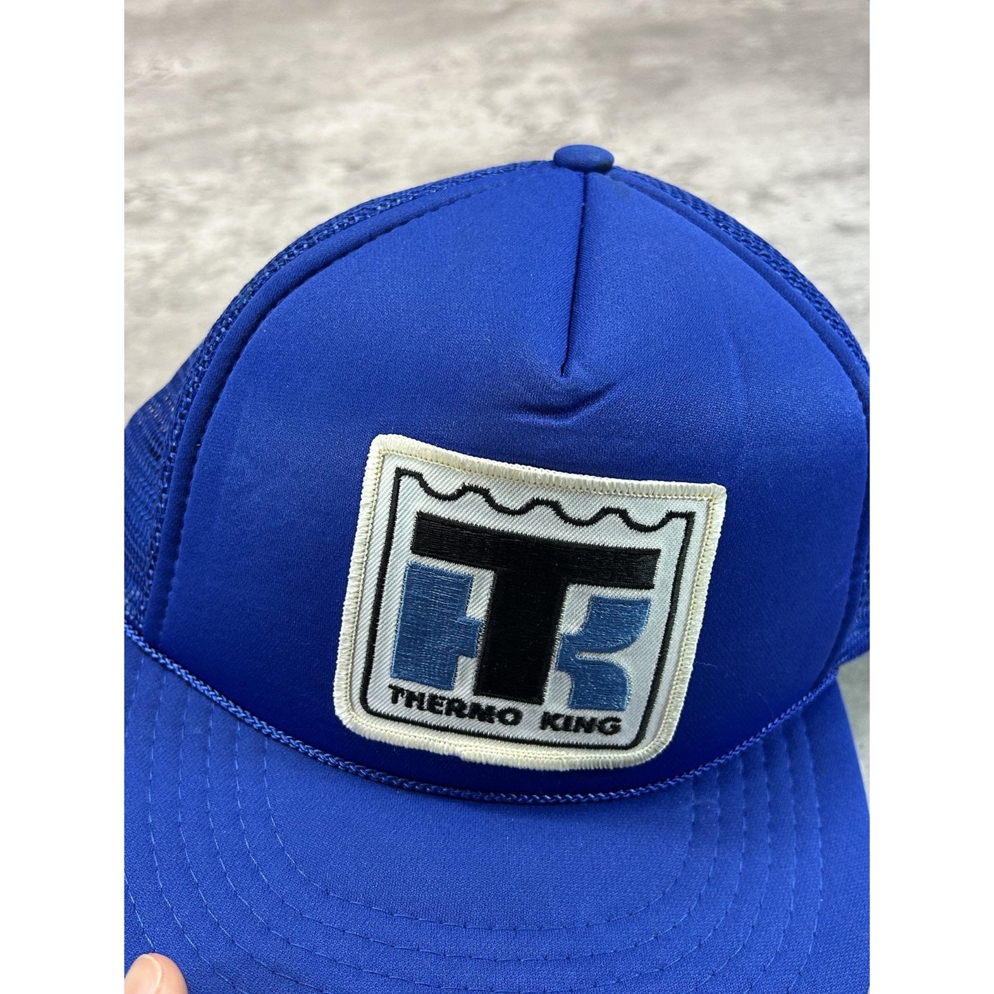 Vintage 80s Thermo King Embroidered Spellout Patch Trucker Snapback Hat OSFA