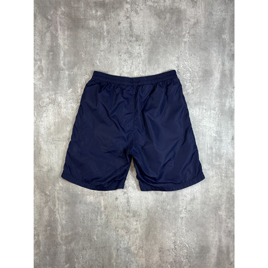 Vintage 90s Polo Ralph Lauren Embroidered Spellout Nylon Shorts Size Large Blue