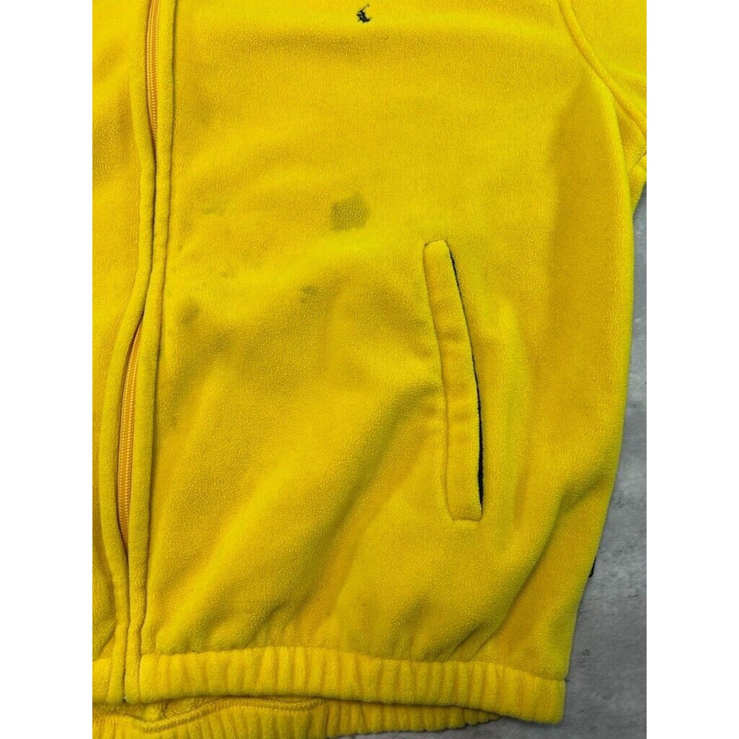 Vintage 90s Polo Golf Ralph Lauren Full Zip Fleece Sweatshirt Size Large Yellow