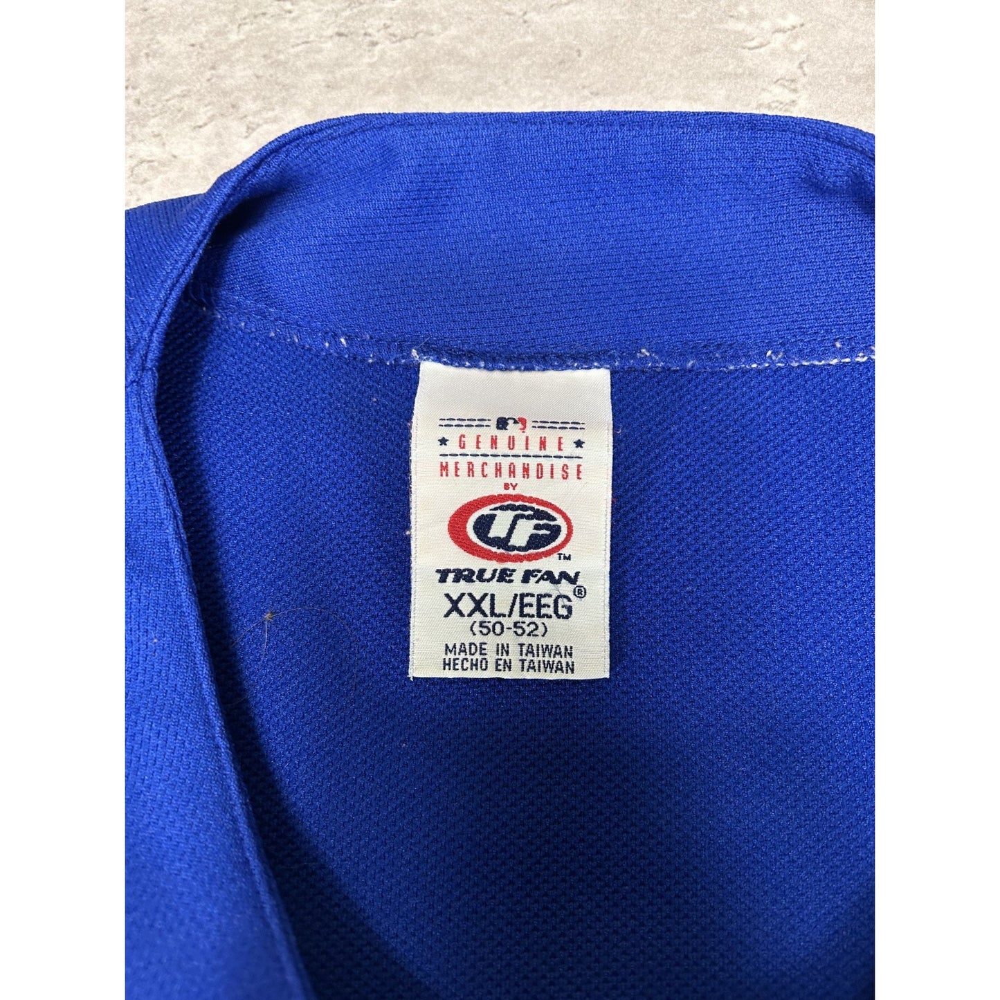 Vintage Chicago Cubs MLB Stitched Spellout Baseball Jersey Size XL Blue