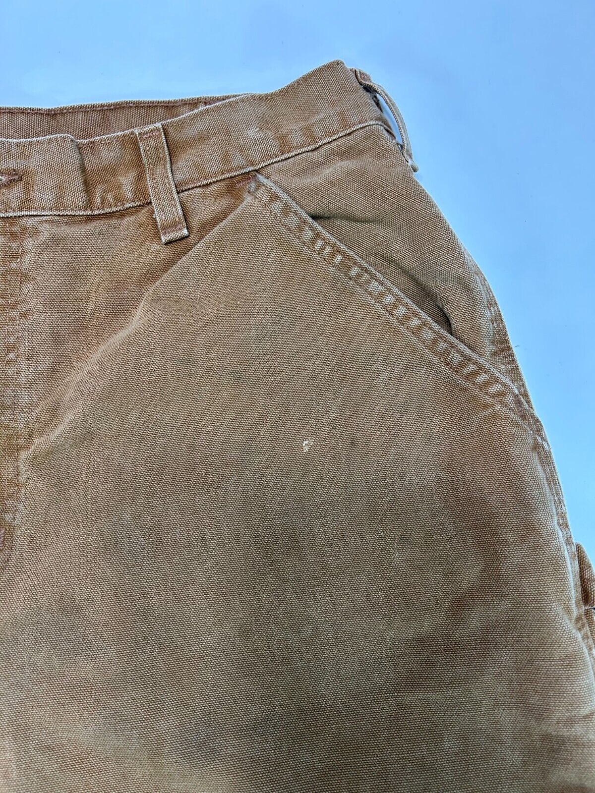 Vintage Carhartt Canvas Work Wear Carpenter Pants Size 34W Beige