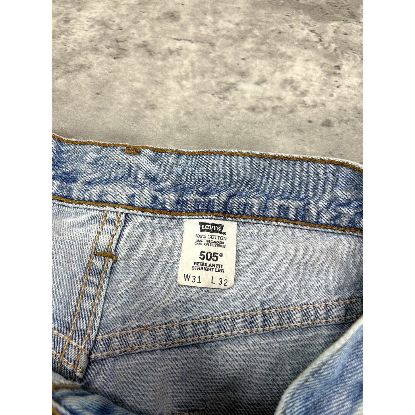 Vintage 90s Levis 505 Red Tab Light Wash Denim Pants Size 31W Blue