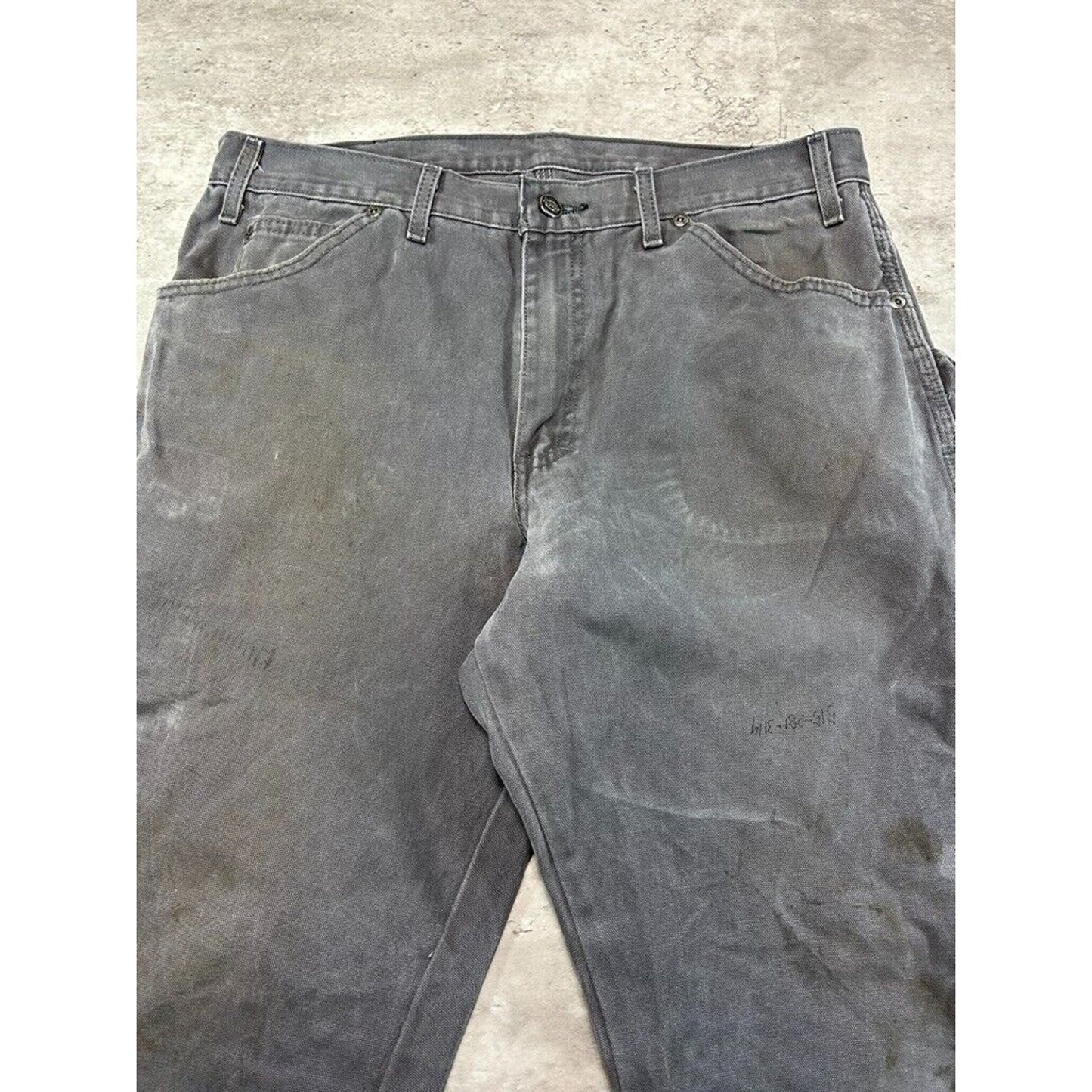 Dickies Canvas Workwear Carpenter Pants Size 34 Gray
