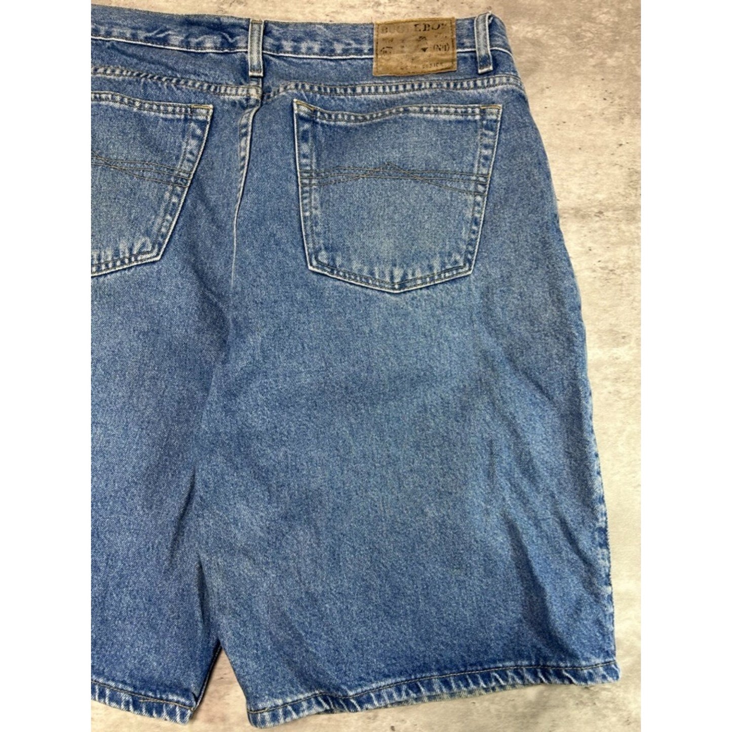 Vintage Bugle Boys Jeans Medium Wash Denim Shorts Size 35 Blue