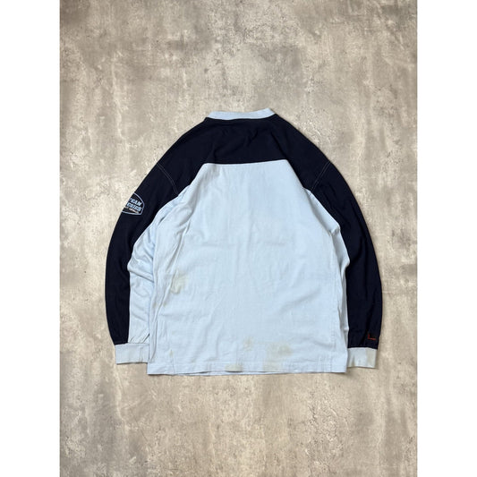 Vintage Y2K Fubu 05 Embroidered Patch Two Tone Long Sleeve T-Shirt Size Large