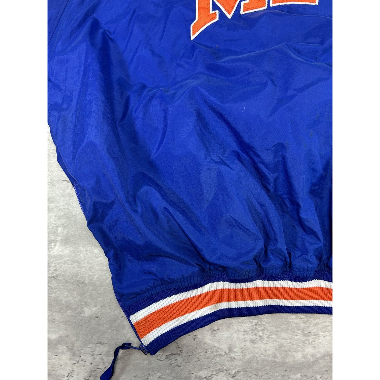 Vintage 90s New York Mets MLB Embroidered 1/4 Button Nylon Starter Jacket Sz 2XL