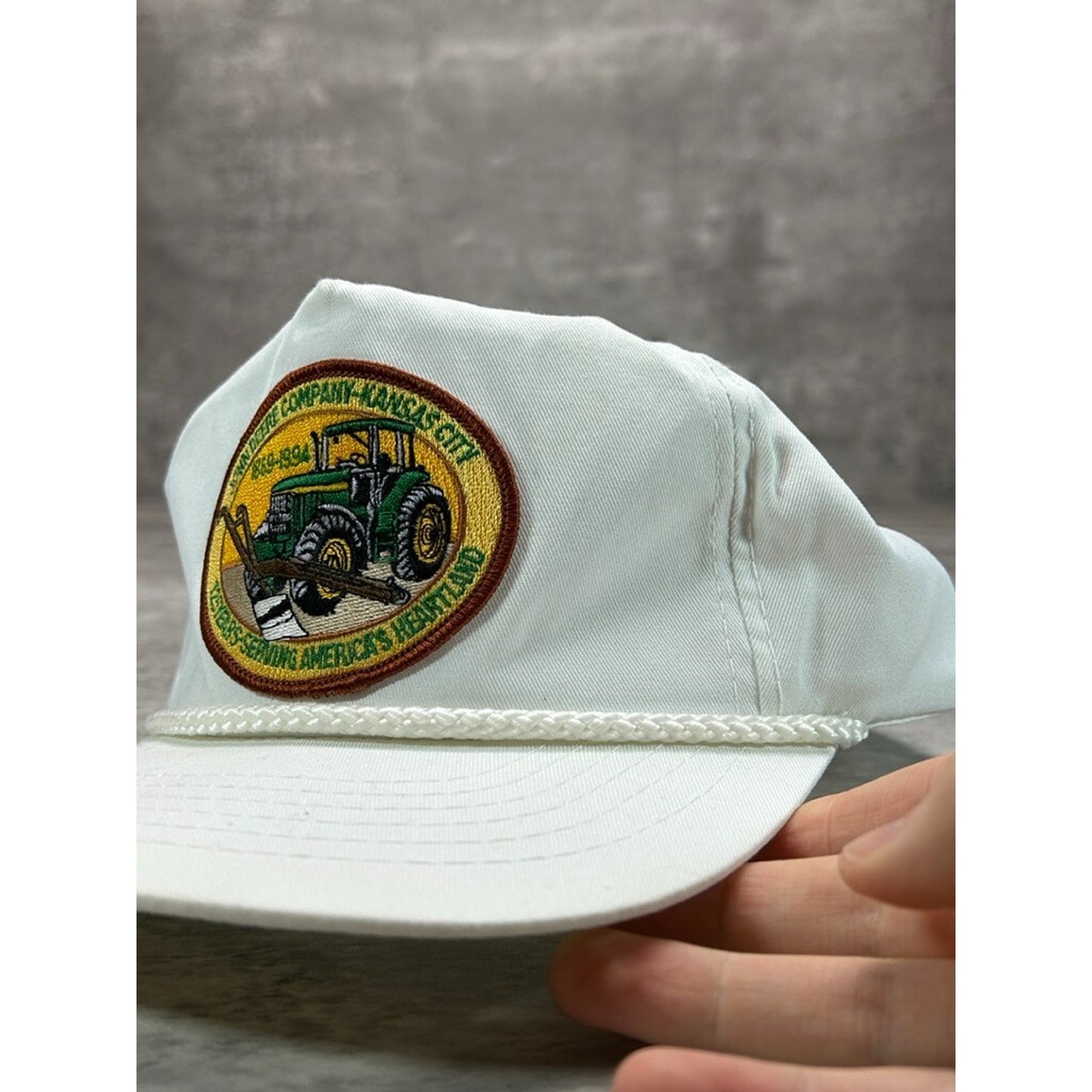 Vintage 1994 John Deere Embroidered Tractor Patch Snapback Hat OSFA