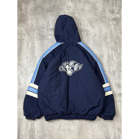 Vintage 90s UNC Tarheels NCAA Insulated Full Zip Hooded Starter Jacket Size 2XL