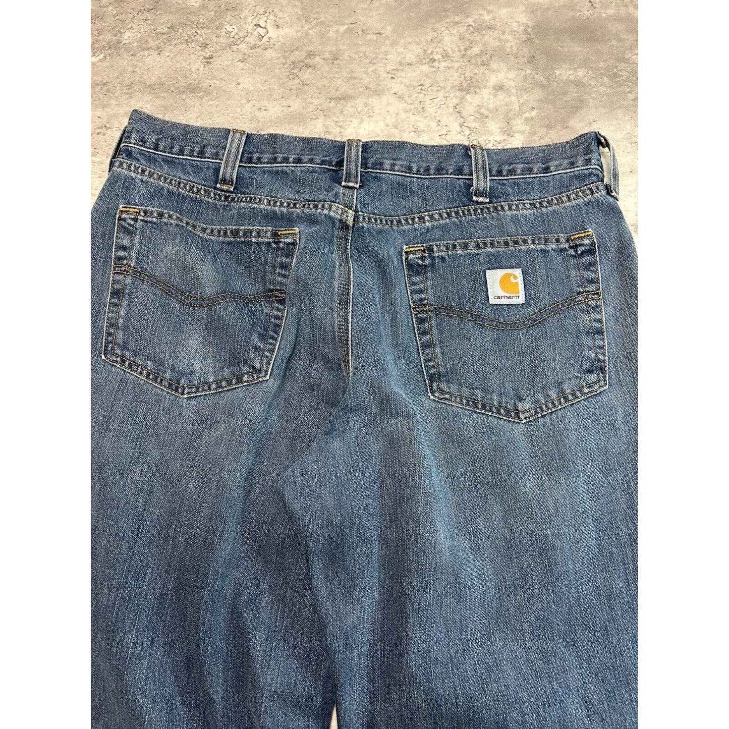 Carhartt Relaxed Fit Dark Wash Denim Workwear Pants Size 36