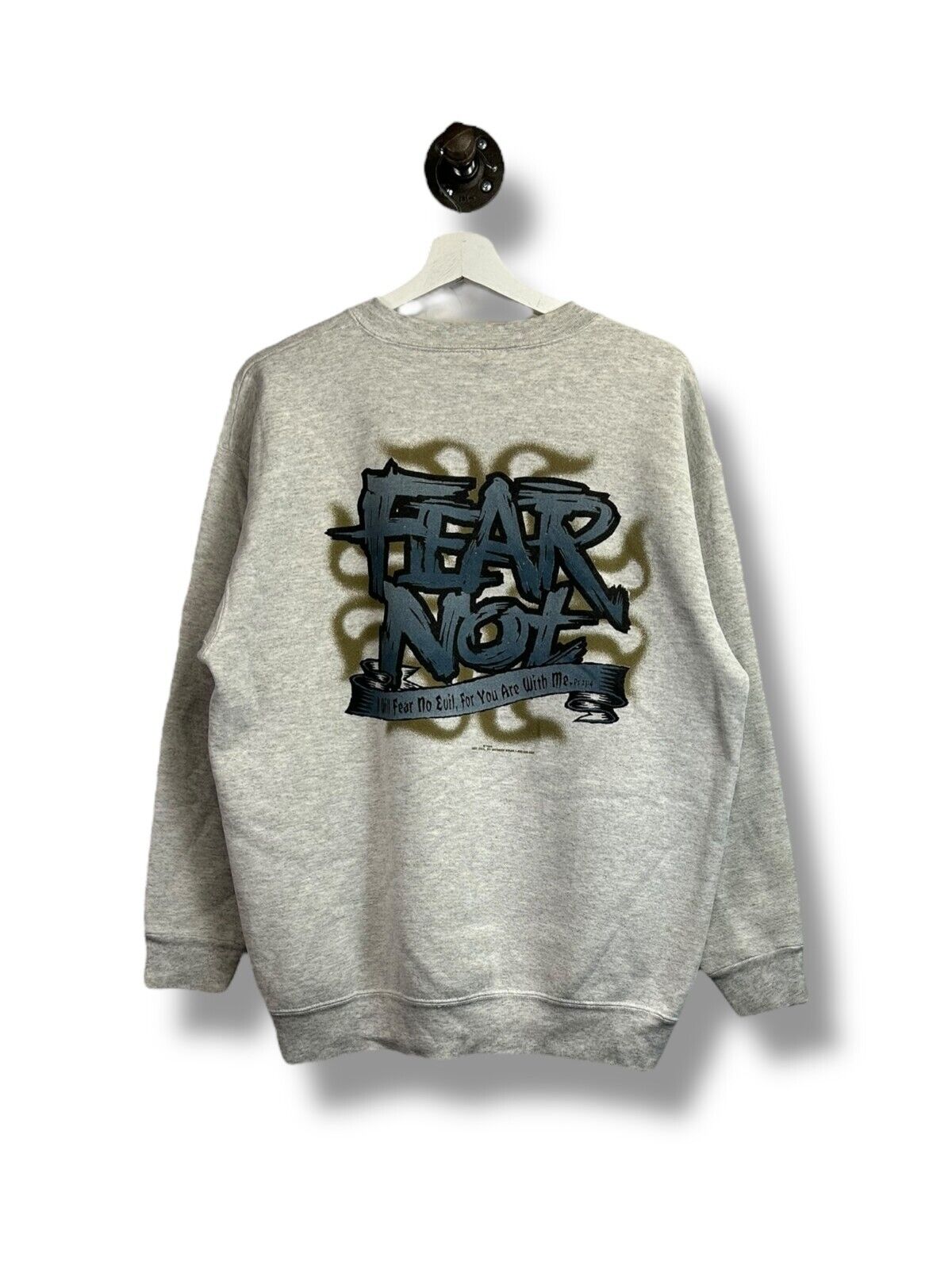 Vintage 1994 No Fear Fear Not Graphic Slogan Sports Sweatshirt Size Large
