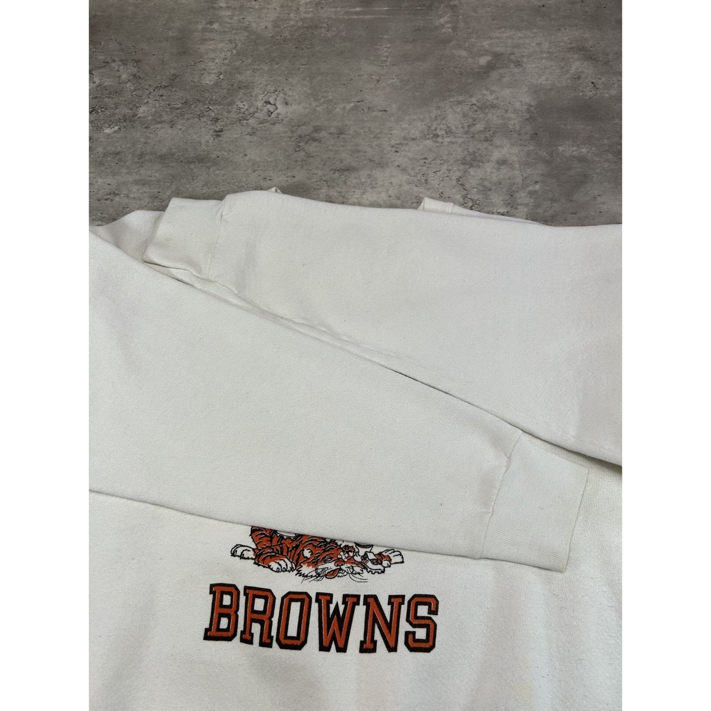 Vintage 80s/90s Cleveland Browns NFL Cartoon Player Graphic Sweatshirt Sz Large