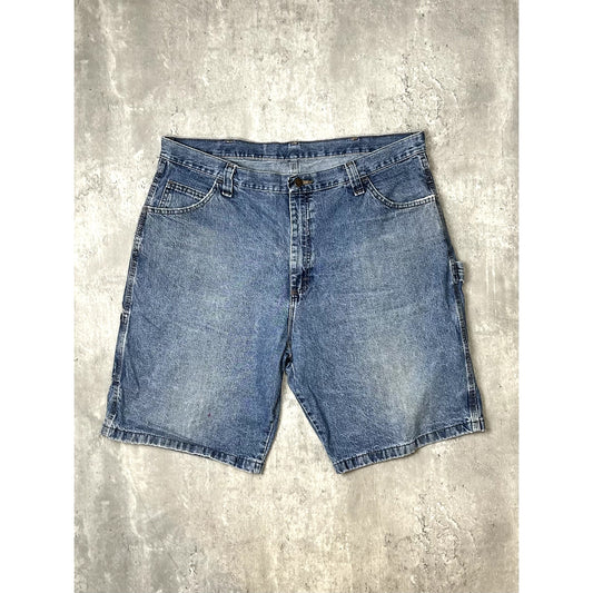 Vintage Wrangler Medium Wash Denim Workwear Carpenter Shorts Size 40